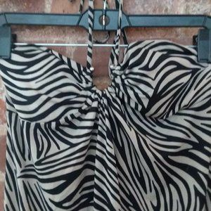 HEART & SOUL Black & White Zebra Print Boho Maxi Dress Women Juniors Size S